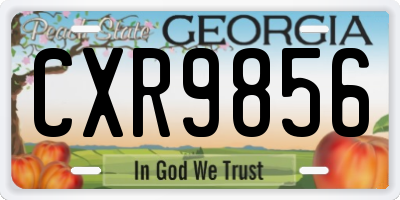 GA license plate CXR9856