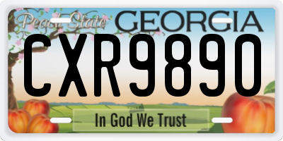 GA license plate CXR9890