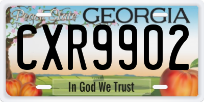 GA license plate CXR9902