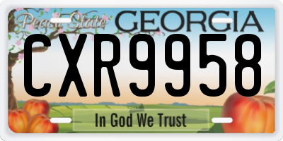 GA license plate CXR9958