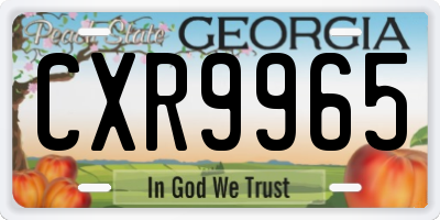 GA license plate CXR9965