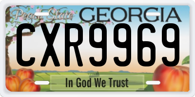 GA license plate CXR9969