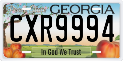 GA license plate CXR9994
