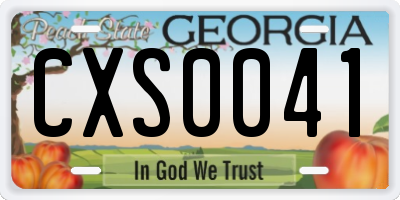 GA license plate CXS0041