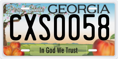 GA license plate CXS0058