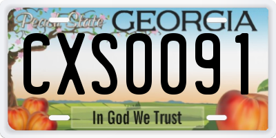 GA license plate CXS0091