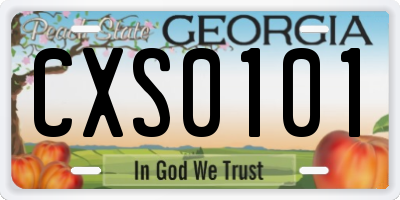 GA license plate CXS0101