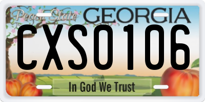 GA license plate CXS0106