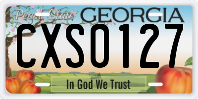 GA license plate CXS0127