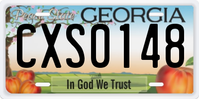 GA license plate CXS0148