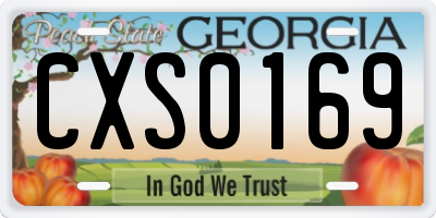 GA license plate CXS0169