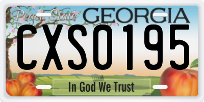 GA license plate CXS0195