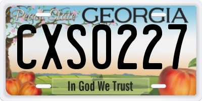 GA license plate CXS0227