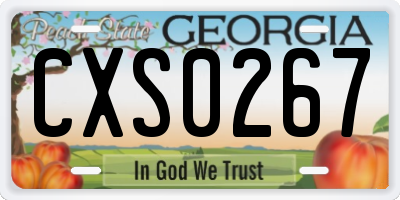 GA license plate CXS0267