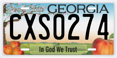 GA license plate CXS0274