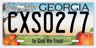 GA license plate CXS0277