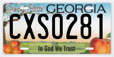GA license plate CXS0281