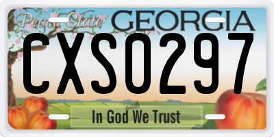 GA license plate CXS0297