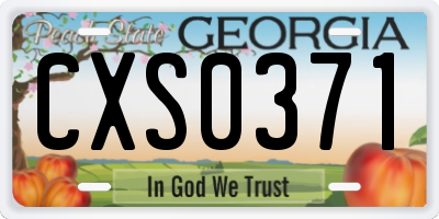 GA license plate CXS0371