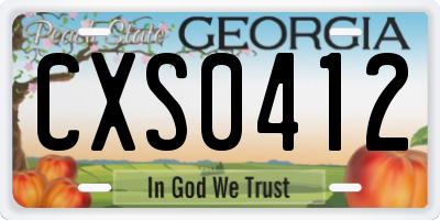 GA license plate CXS0412