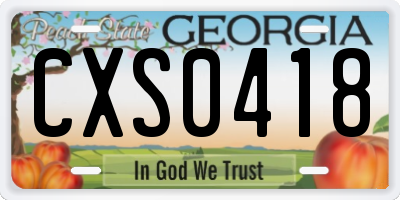 GA license plate CXS0418