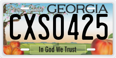 GA license plate CXS0425