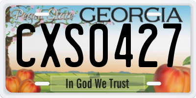 GA license plate CXS0427