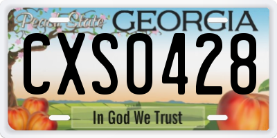 GA license plate CXS0428