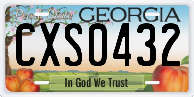 GA license plate CXS0432