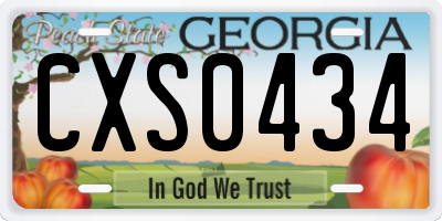 GA license plate CXS0434