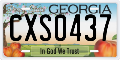 GA license plate CXS0437