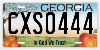 GA license plate CXS0444