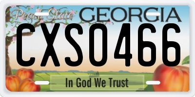 GA license plate CXS0466