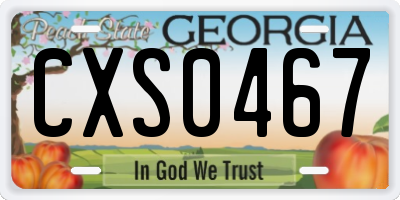 GA license plate CXS0467