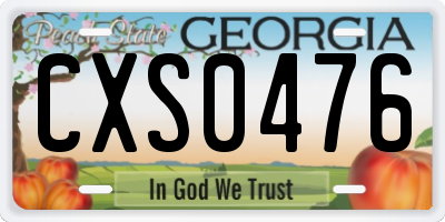 GA license plate CXS0476