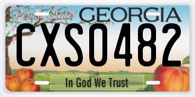 GA license plate CXS0482