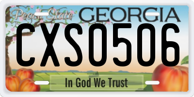GA license plate CXS0506