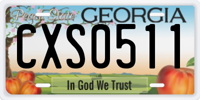GA license plate CXS0511