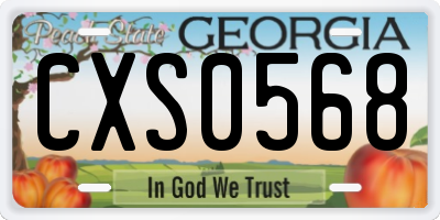 GA license plate CXS0568