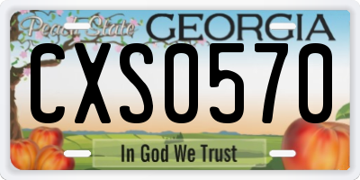 GA license plate CXS0570
