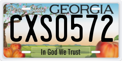 GA license plate CXS0572