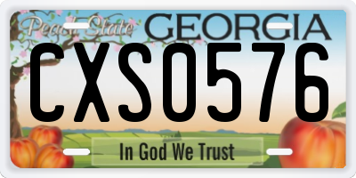 GA license plate CXS0576
