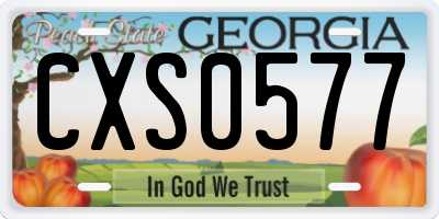 GA license plate CXS0577