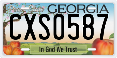 GA license plate CXS0587