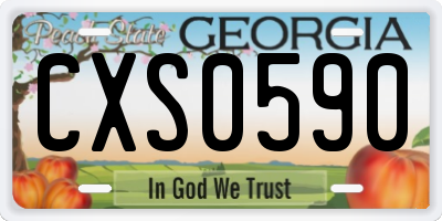 GA license plate CXS0590