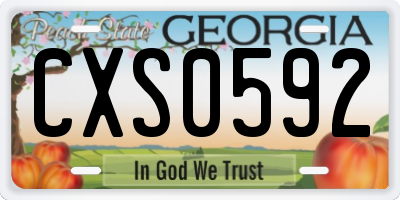 GA license plate CXS0592