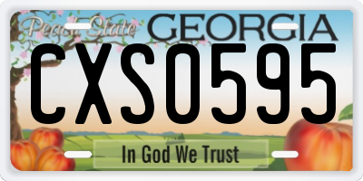 GA license plate CXS0595
