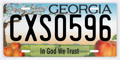 GA license plate CXS0596