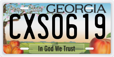 GA license plate CXS0619