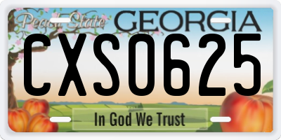 GA license plate CXS0625